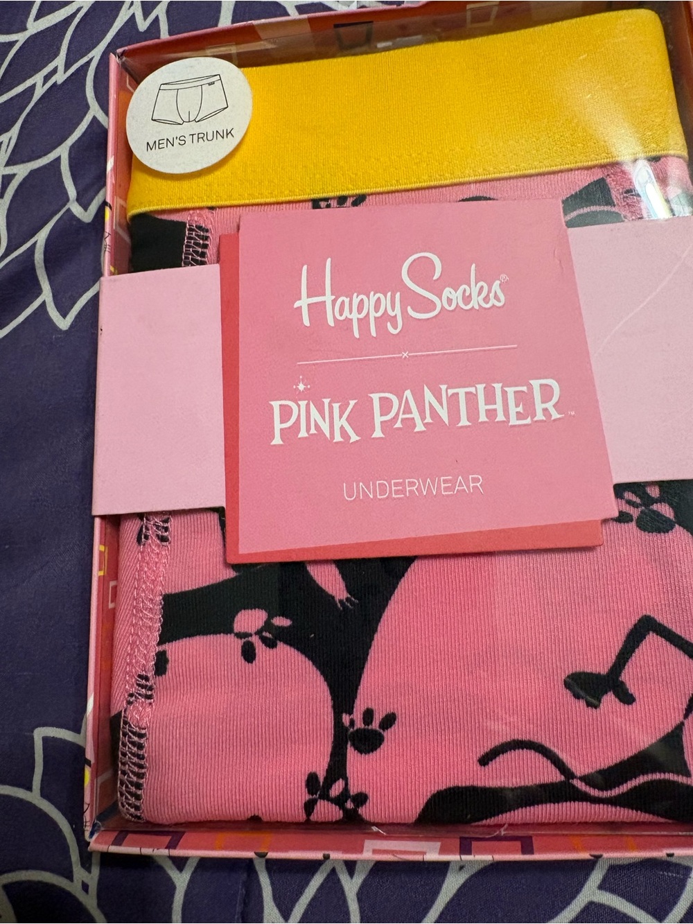 Happy socks pink panther men’s trunk, NWT
